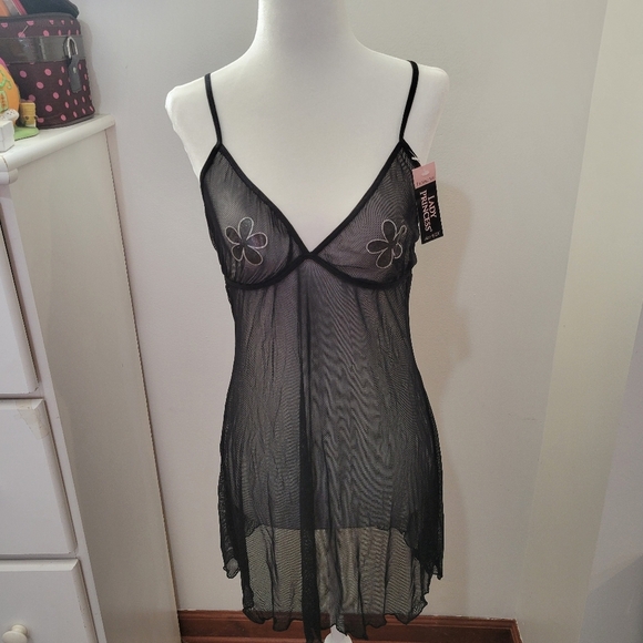 Lady Princess Other - NWT Lady Princess Mesh See Through Slip Dress Floral Black Lagenlook Goth | Med